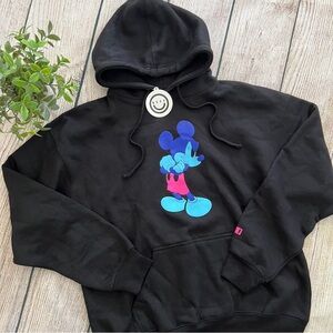 D1 -- NWT black NEFF Disney blue Mickey men's pullover hoodie jacket MEDIUM